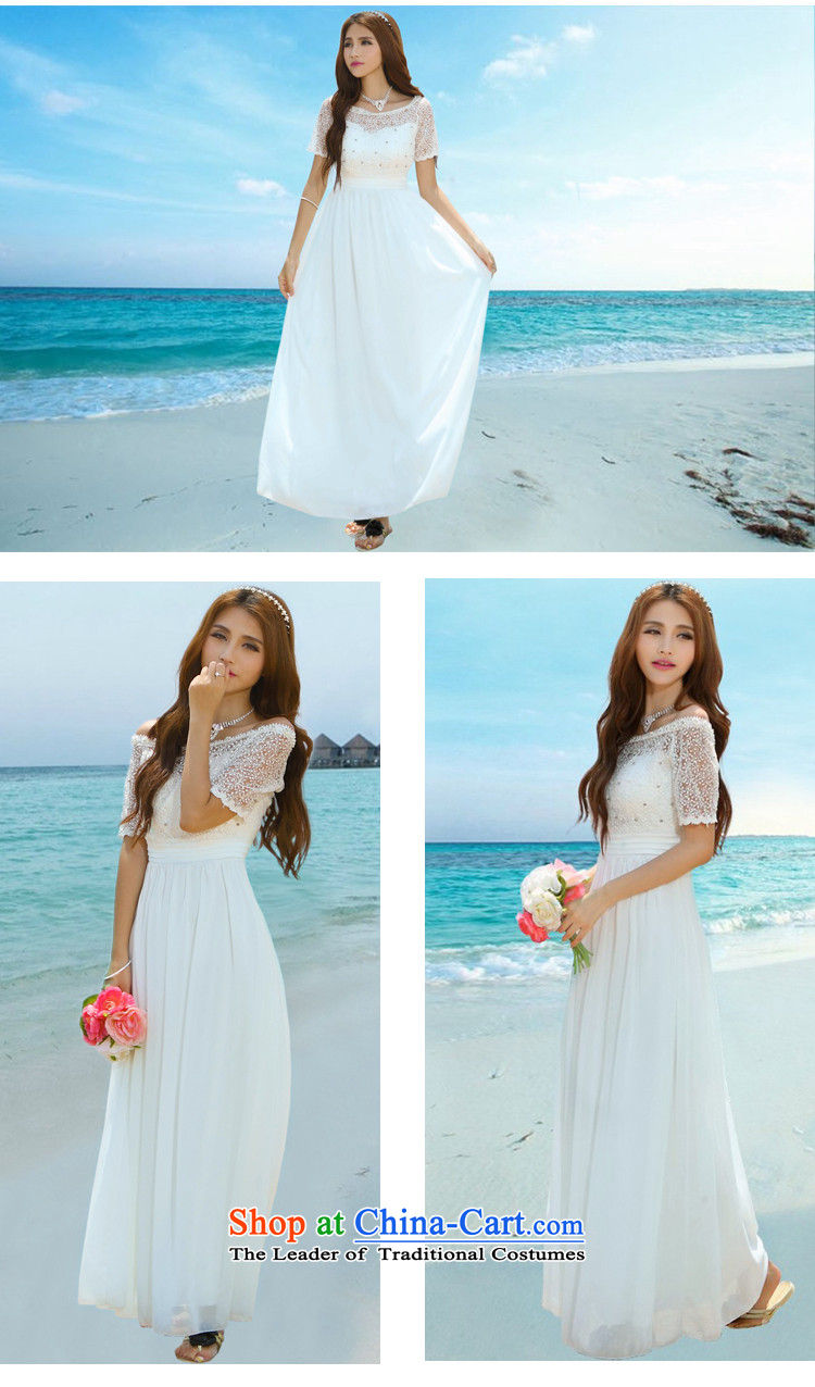 Kim Hyun ya 2015 skirt wedding nails beach pearl diamond dress long skirt white L picture, prices, brand platters! The elections are supplied in the national character of distribution, so action, buy now enjoy more preferential! As soon as possible.
