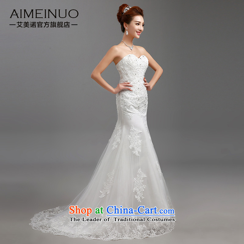 The HIV NEW 2015 wedding dresses Korean modern heart-shaped anointed chest lace small trailing package and marriages crowsfoot video thin winter H-85 White M HIV Miele shopping on the Internet has been pressed.