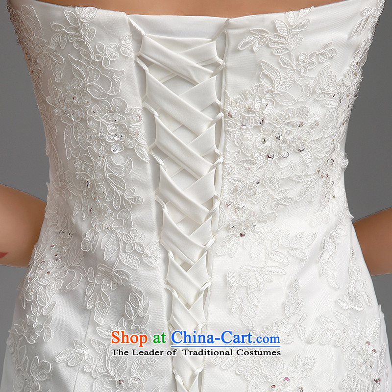 The HIV NEW 2015 wedding dresses Korean modern heart-shaped anointed chest lace small trailing package and marriages crowsfoot video thin winter H-85 White M HIV Miele shopping on the Internet has been pressed.