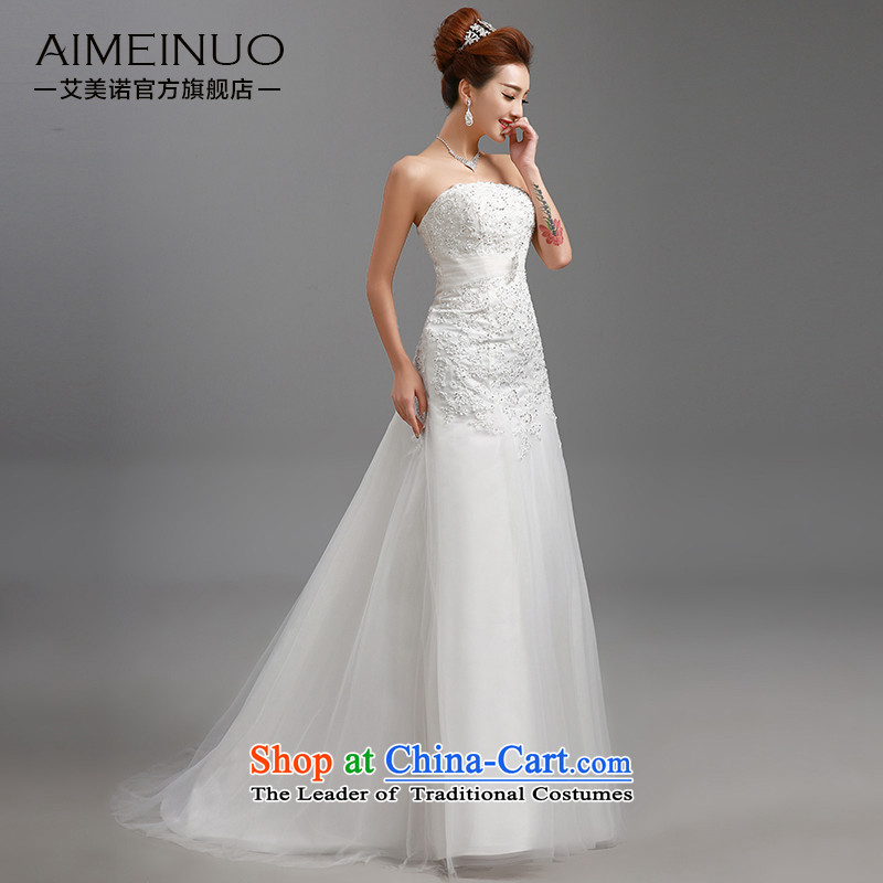 Hiv Miele wedding dresses 2015 new lace wiping the chest straps belt diamond Korean graphics package and Sau San thin princess yarn tail H-86 small white XL, HIV Miele shopping on the Internet has been pressed.