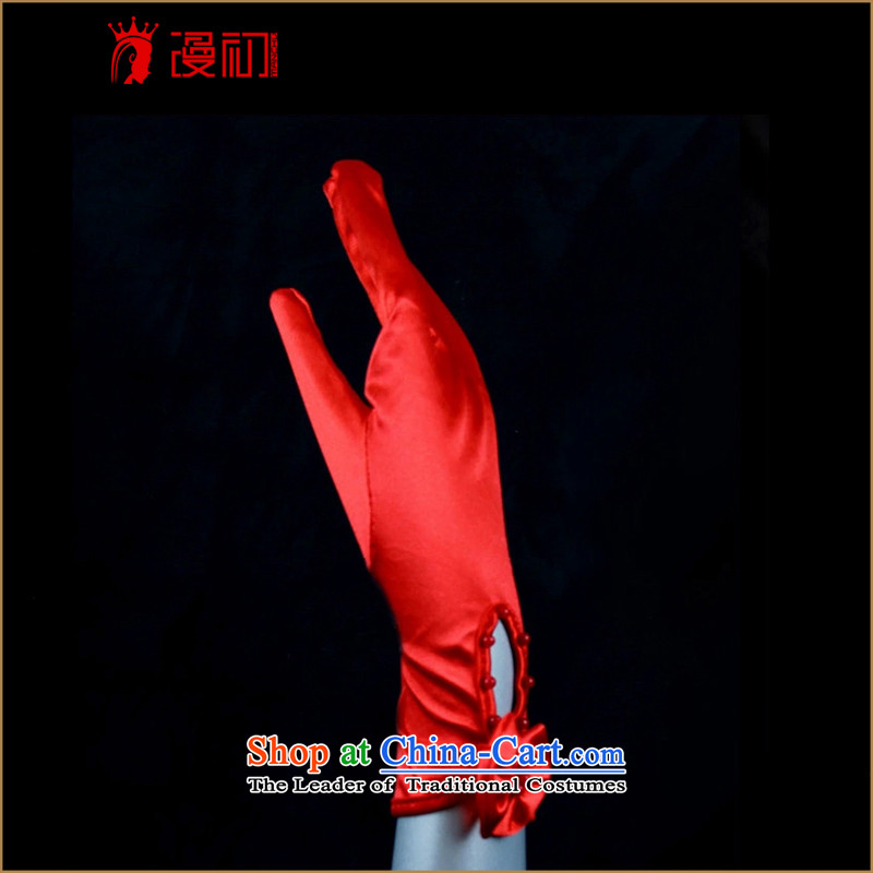 At the beginning of Castores Magi bride full mittens 2015 new wedding dresses, bridal gloves accessories short red