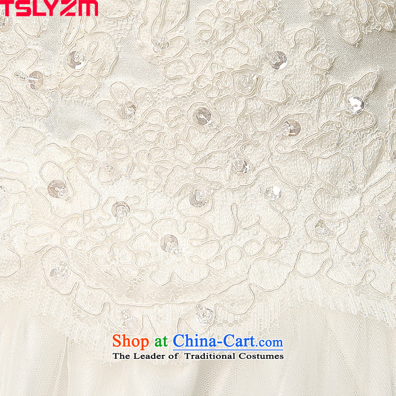 The first field shoulder wedding dresses new 2015 autumn and winter Korean stylish and elegant marriages to align bon bon skirt out of courtesy yarn Foutune of video thin Satin White m,tslyzm,,, shopping on the Internet