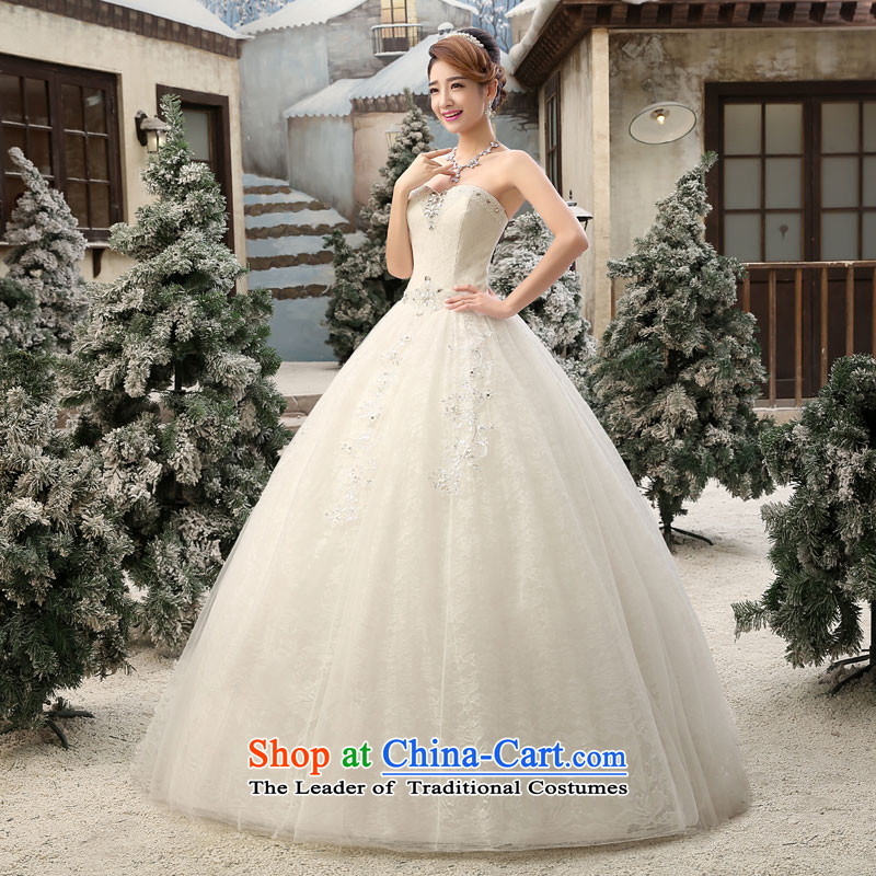 Talk to Her Wedding Dress 2015 new Korean brides wedding lace flowers and chest straps to align graphics Sau San thin white honey words to wife XXL, shopping on the Internet has been pressed.