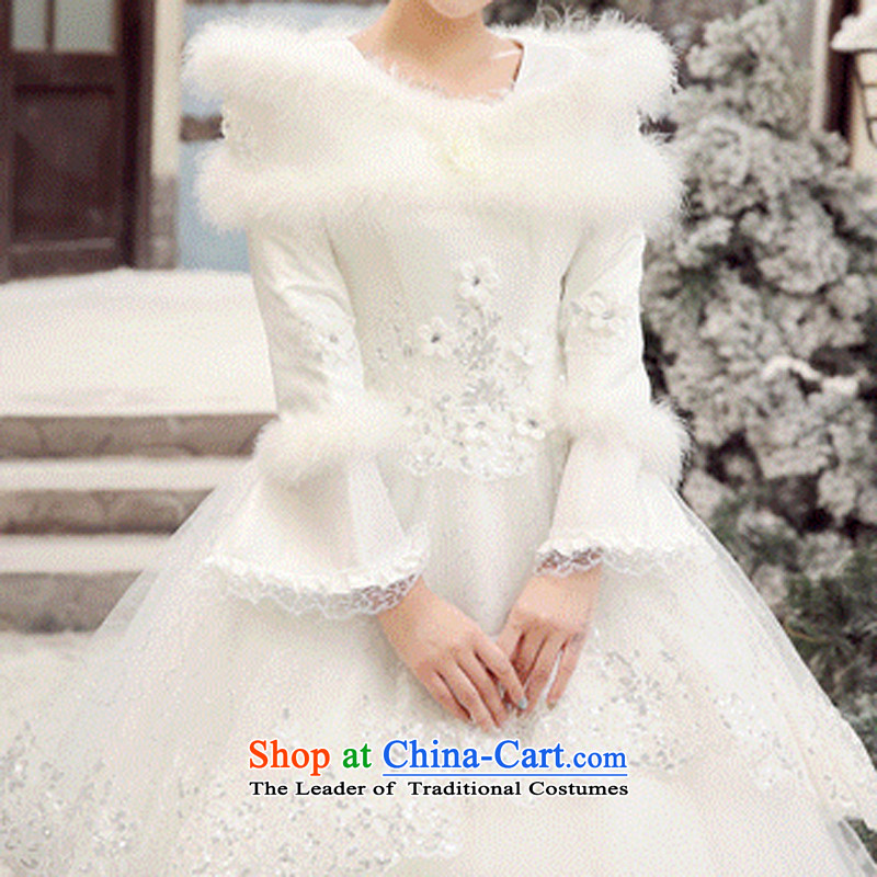 7 Color 7 tone won 2015 version of winter clothing new sweet princess plus gross cotton for long-sleeved winter) wedding dresses strap white H055 White original L, 7 color 7 Tone , , , shopping on the Internet
