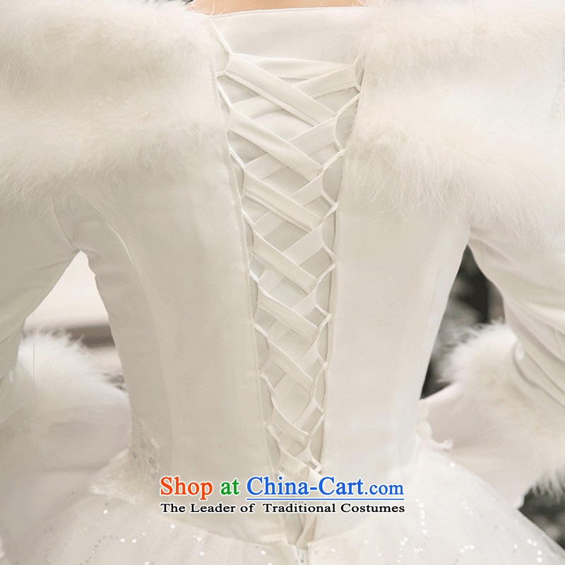 7 Color 7 tone won 2015 version of winter clothing new sweet princess plus gross cotton for long-sleeved winter) wedding dresses strap white H055 White original L, 7 color 7 Tone , , , shopping on the Internet