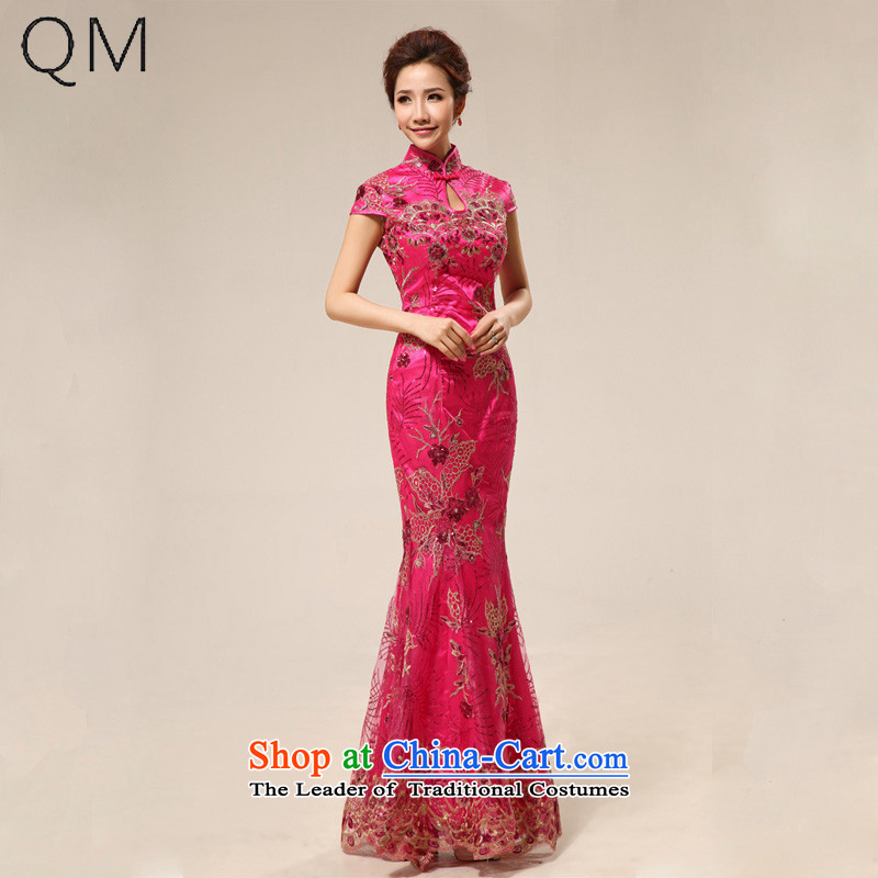 The end of the light of nostalgia for the marriage ceremony service improvement qipao cheongsam dress Yingbin?CTX stylish 67 better red?L