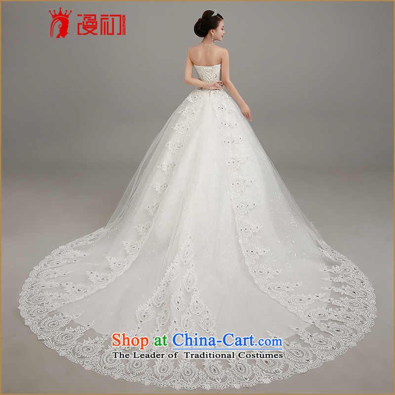 In the early 2015, Wedding Dress Korean anointed chest video thin tail wedding dresses align to bind with bon bon skirt wedding large white tail L code, spilling the early shopping on the Internet has been pressed.