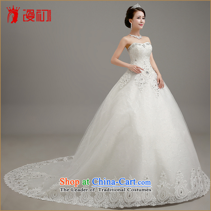 In the early 2015, Wedding Dress Korean anointed chest video thin tail wedding dresses align to bind with bon bon skirt wedding large white tail L code, spilling the early shopping on the Internet has been pressed.