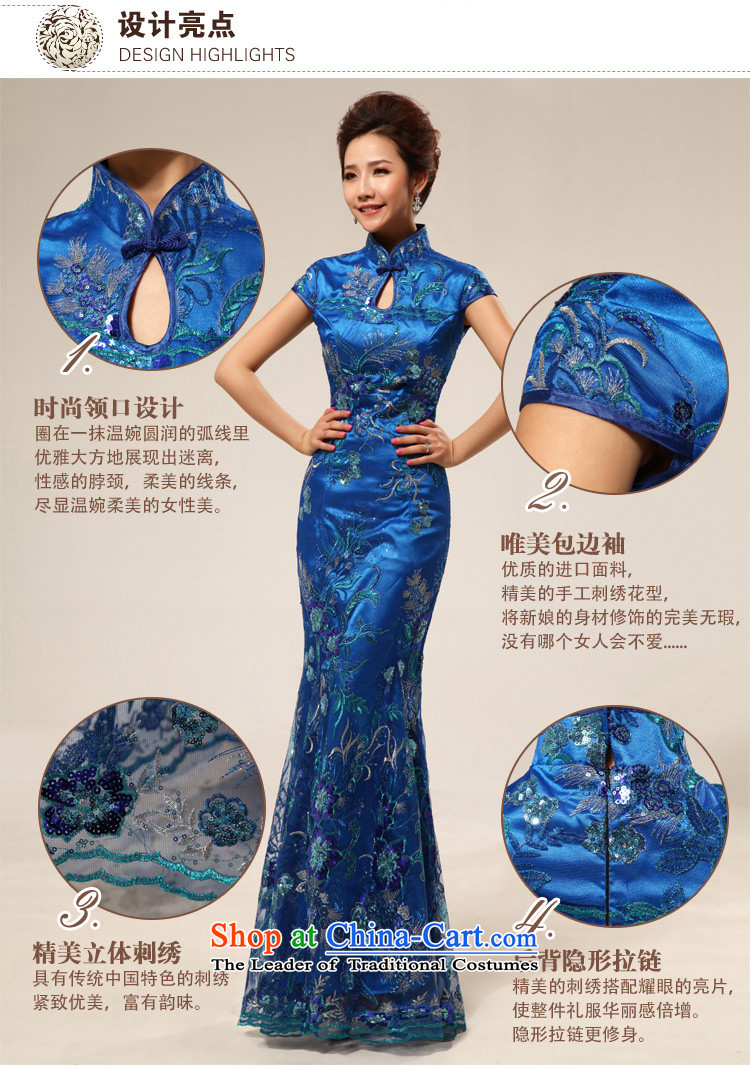 The end of the light of nostalgia for the marriage ceremony service improvement qipao Yingbin etiquette clothing CTX cheongsam dress 67 Blue XXL picture, prices, brand platters! The elections are supplied in the national character of distribution, so action, buy now enjoy more preferential! As soon as possible.