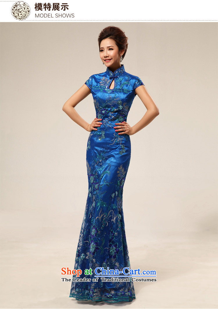 The end of the light of nostalgia for the marriage ceremony service improvement qipao Yingbin etiquette clothing CTX cheongsam dress 67 Blue XXL picture, prices, brand platters! The elections are supplied in the national character of distribution, so action, buy now enjoy more preferential! As soon as possible.