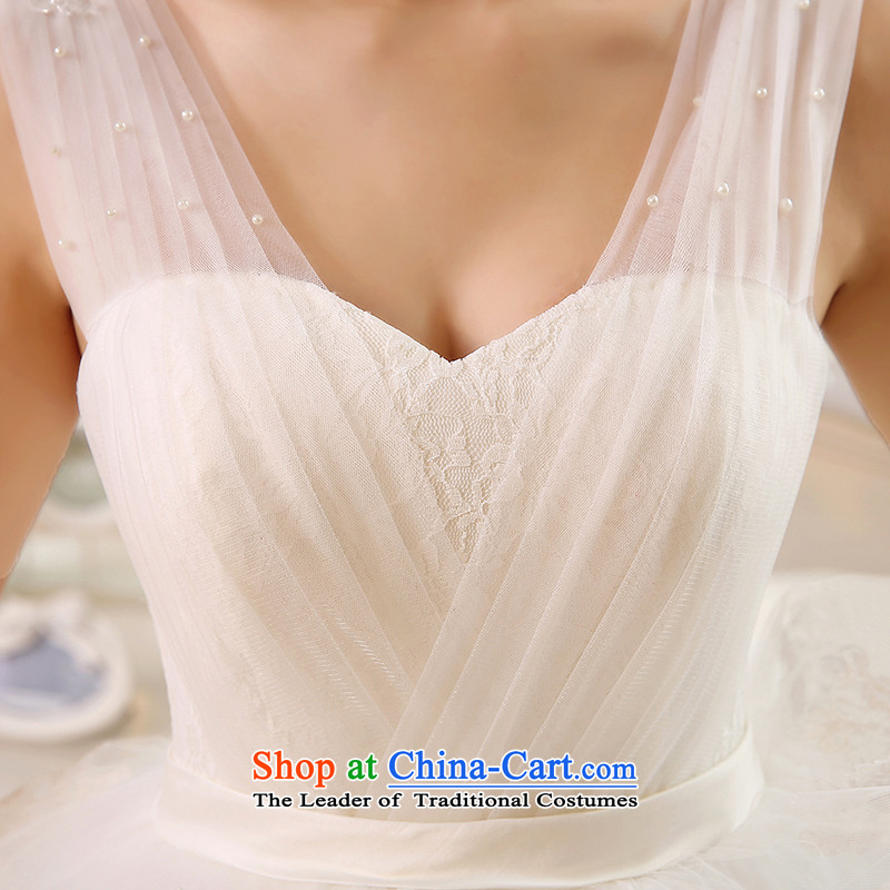Rain-sang yi bride Wedding 2015 new wedding dress white shoulders stylish video princess thin large stapler alignment with the Pearl River Delta wedding HS891 white L, rain-sang Yi shopping on the Internet has been pressed.