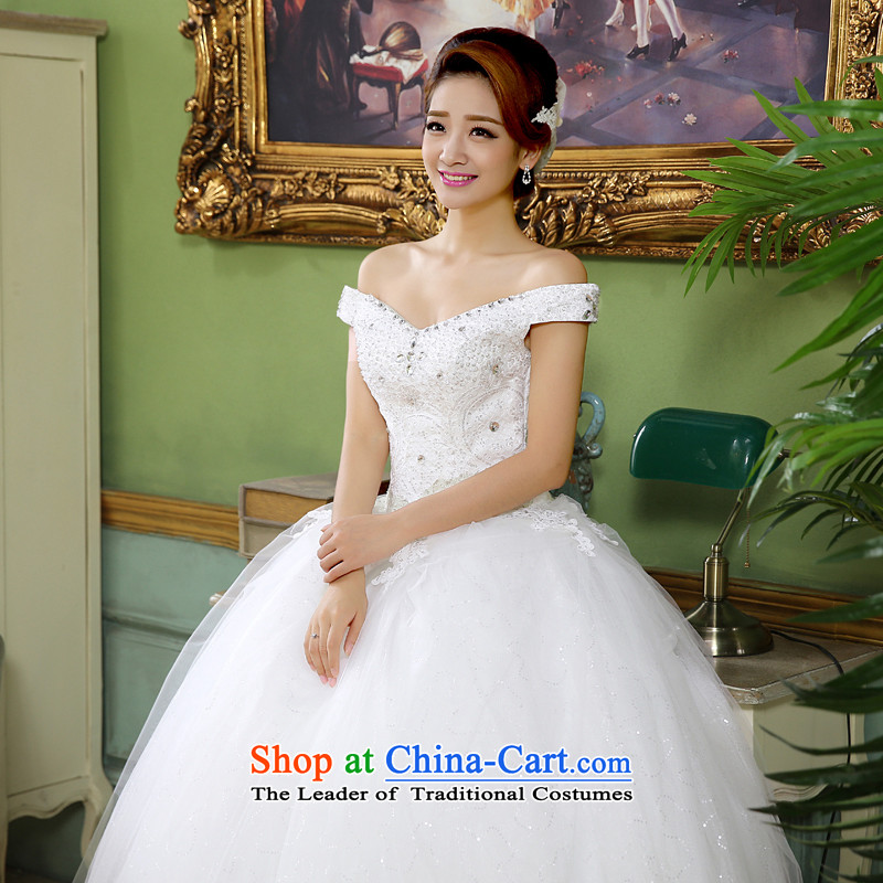 Wedding dresses full manual diamond new Word 2015 stylish shoulder Princess Korean autumn and winter, shoulder package wedding white made Size 5-7 days shipment, hundreds of Ming products , , , shopping on the Internet