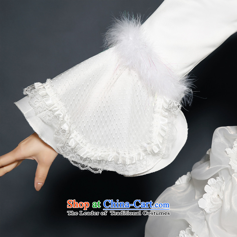 Wedding winter) white 2015 new stylish marriages winter long-sleeved lace clip cotton waffle warm winter, Sau San bon bon skirt White M, hundreds of Ming products , , , shopping on the Internet