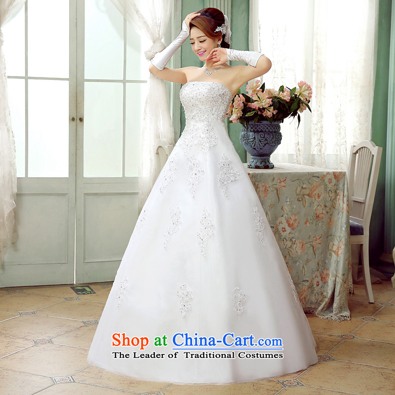 Wedding white 2015 autumn and winter new Korean sweet diamond wiping the chest to align the Princess Bride lace tie A field petticoats wedding white S, hundreds of Ming products , , , shopping on the Internet