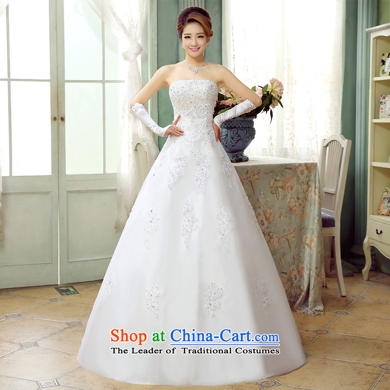 Wedding white 2015 autumn and winter new Korean sweet diamond wiping the chest to align the Princess Bride lace tie A field petticoats wedding white S, hundreds of Ming products , , , shopping on the Internet