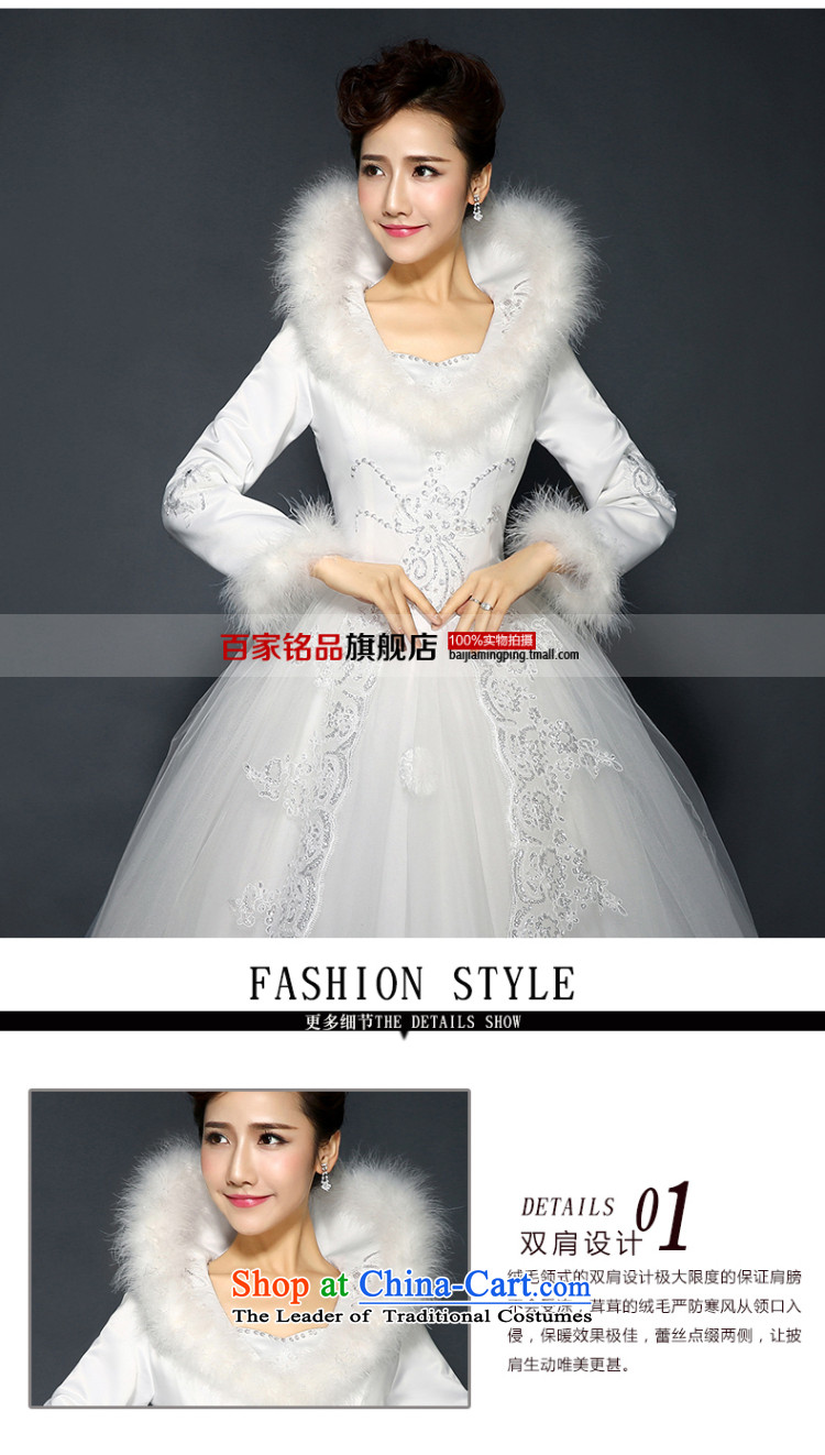 The new 2015 Spring New Wedding Korean version of V-neck collar align to long-sleeved gross word bride shoulder for winter wedding clip cotton code Foutune of thin White XXL pictures graphics, prices, brand platters! The elections are supplied in the national character of distribution, so action, buy now enjoy more preferential! As soon as possible.