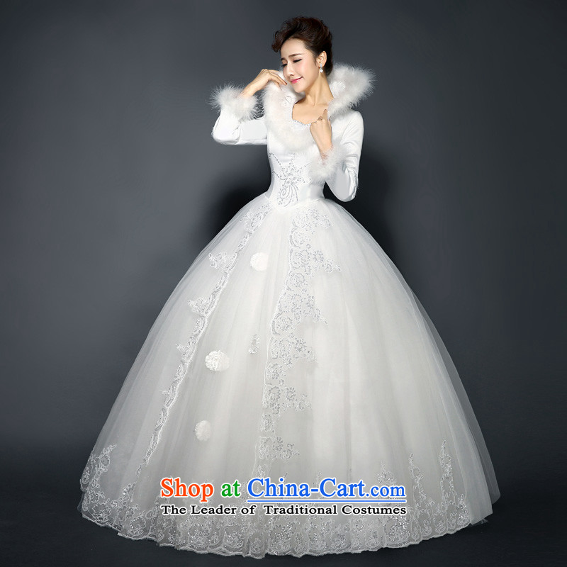 The new 2015 Spring New Wedding Korean version of V-neck collar align to long-sleeved gross word bride shoulder for winter wedding clip cotton code Foutune of video thin white XXL, hundreds of products has been pressed. Mr Martin LEE shopping on the Inter