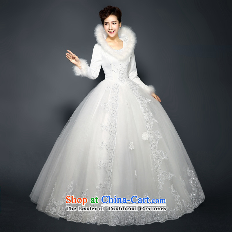 The new 2015 Spring New Wedding Korean version of V-neck collar align to long-sleeved gross word bride shoulder for winter wedding clip cotton code Foutune of video thin white XXL, hundreds of products has been pressed. Mr Martin LEE shopping on the Inter