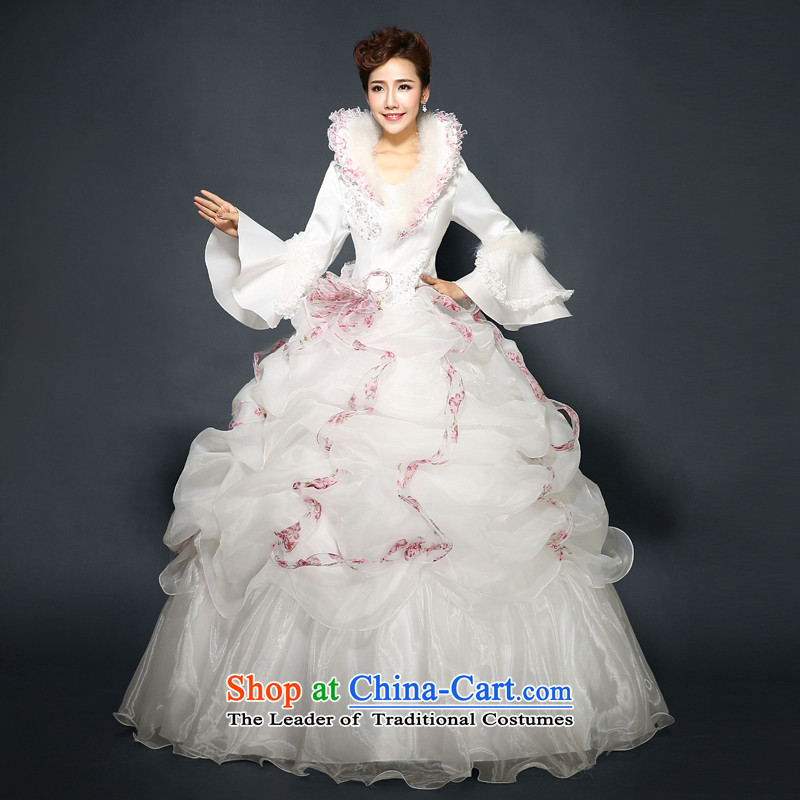 Wedding winter, the new 2015 winter, Korean brides warm wedding long-sleeved cotton thick hair for folder double zip code wedding video thin white Custom Size 7 Day Shipping, hundreds of Ming products , , , shopping on the Internet