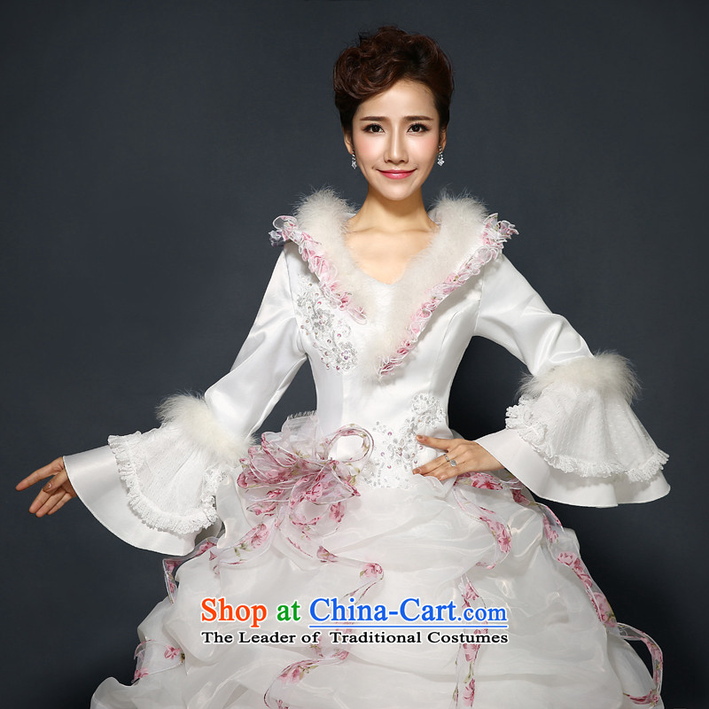 Wedding winter, the new 2015 winter, Korean brides warm wedding long-sleeved cotton thick hair for folder double zip code wedding video thin white Custom Size 7 Day Shipping, hundreds of Ming products , , , shopping on the Internet