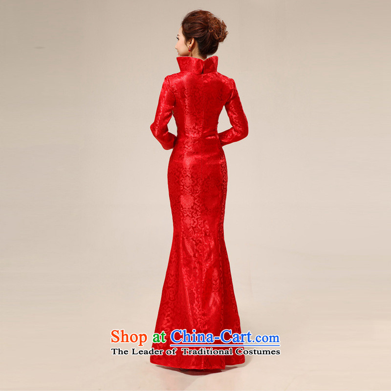 The end of the light (QM) red retro style improvement lace l marriages qipao QP69 RED M light CTX end shopping on the Internet has been pressed.