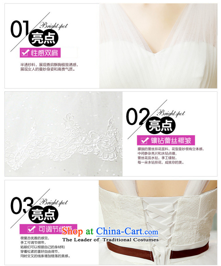 The Korean version of the new 2015 wedding to align graphics thin Korean minimalist bow tie a field shoulder deep V-neck strap to align the bridal dresses White M wedding pictures, prices, brand platters! The elections are supplied in the national character of distribution, so action, buy now enjoy more preferential! As soon as possible.