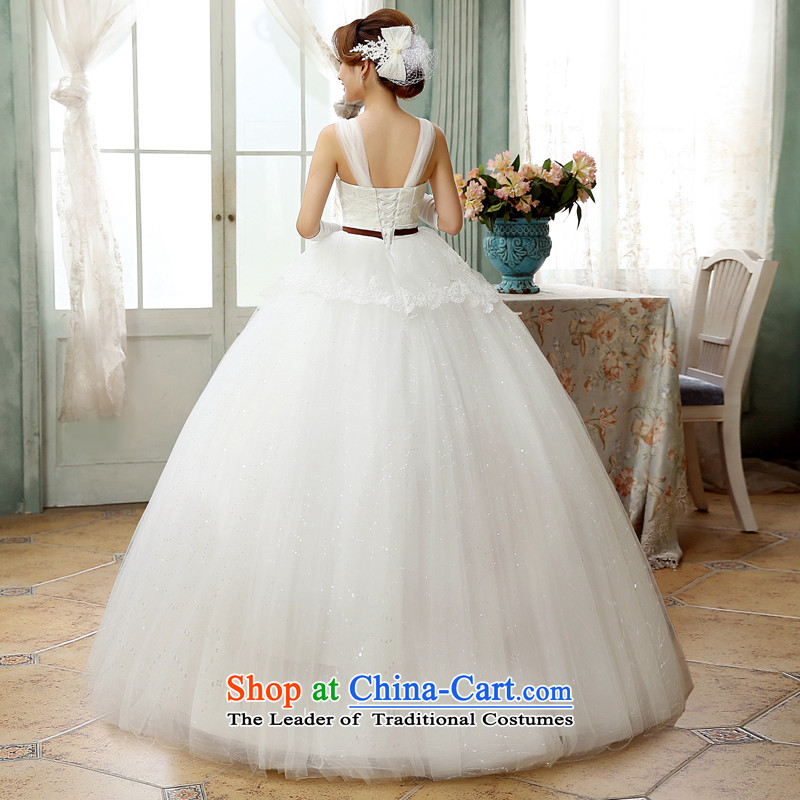The Korean version of the new 2015 wedding to align graphics thin Korean minimalist bow tie a field shoulder deep V-neck strap to align the bride wedding dresses White M, hundreds of Ming products , , , shopping on the Internet