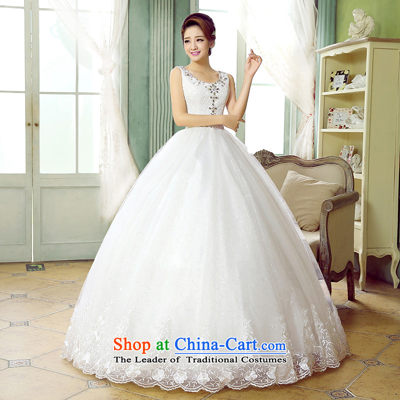Wedding dress 2015 autumn and winter new stylish bride Korean word shoulder graphics thin diamond Sau San large straighten to bind with the autumn and winter, white XL, hundreds of Ming products , , , shopping on the Internet