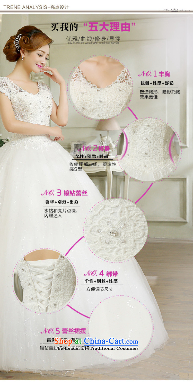 Wedding dress white 2015 new stylish Korean word diamond shoulder straps v-neck lace video thin shoulders wedding marriage with white L picture, prices, brand platters! The elections are supplied in the national character of distribution, so action, buy now enjoy more preferential! As soon as possible.