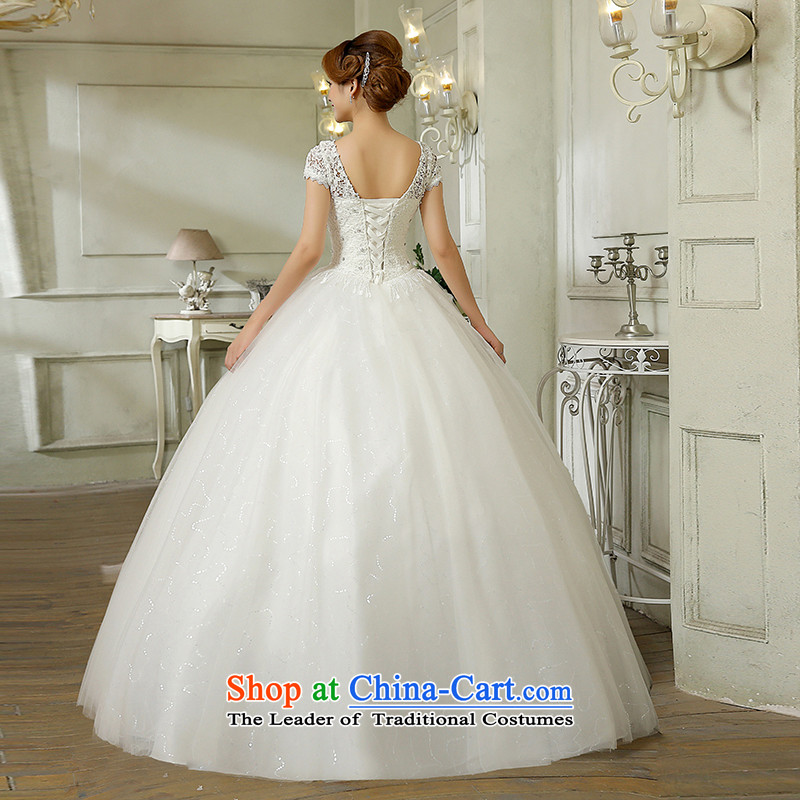 Wedding dress white 2015 new stylish Korean word diamond shoulder straps v-neck lace video thin shoulders wedding marriage with white , L, hundreds of Ming products , , , shopping on the Internet