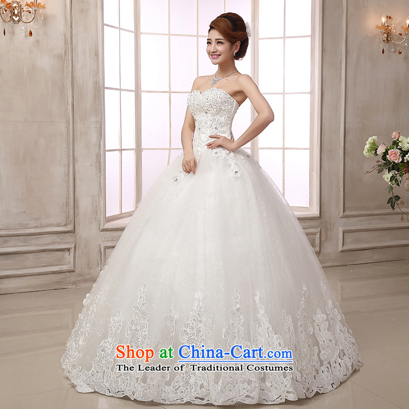 Wedding dresses 2015 new luxury water drilling upscale car bone lace style with chest to Princess wedding dress bon bon white Custom Size 7 Day Shipping, hundreds of Ming products , , , shopping on the Internet