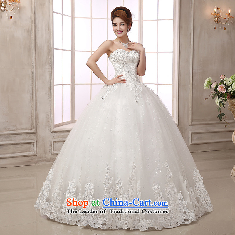 Wedding dresses 2015 new luxury water drilling upscale car bone lace style with chest to Princess wedding dress bon bon white Custom Size 7 Day Shipping, hundreds of Ming products , , , shopping on the Internet