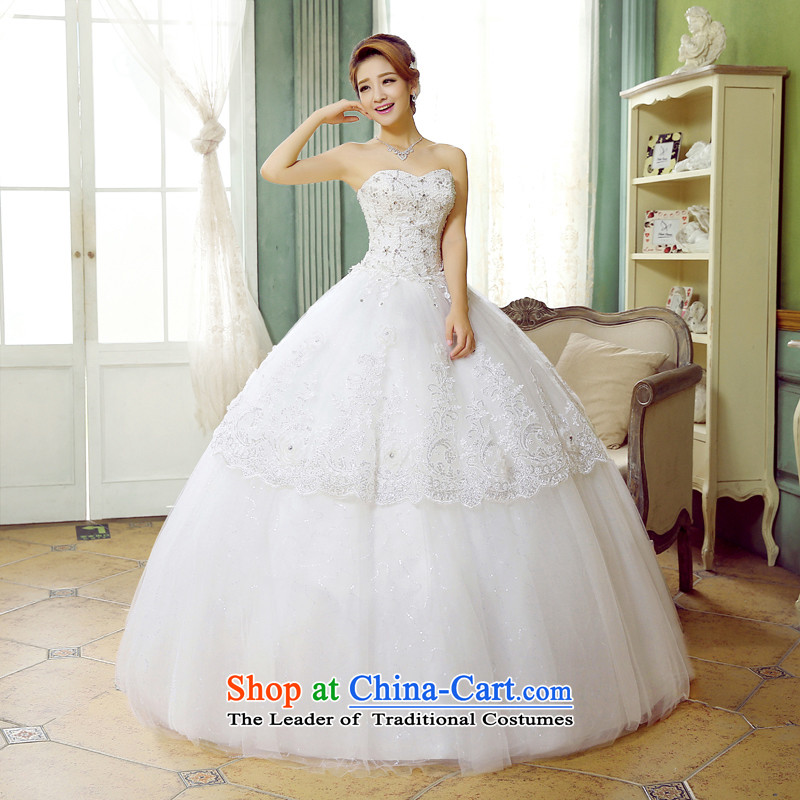Korean-style luxury diamond wedding dresses female 2015 autumn to align the new Foutune of wiping the chest out princess sweet yarn for autumn and winter, white wedding White M, hundreds of Ming products , , , shopping on the Internet