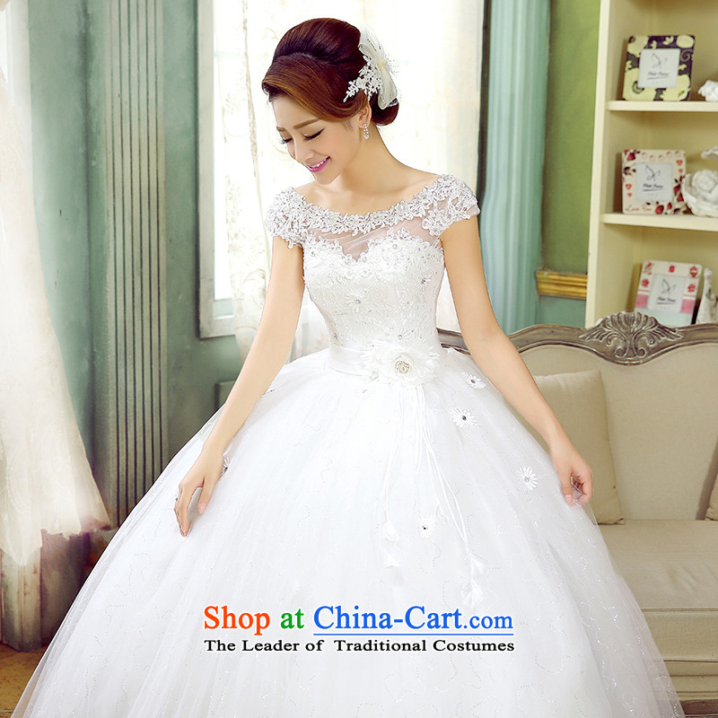 The autumn 2015 new wedding dresses female marriages shoulders Korean fashion diamond lace tie a field to align the shoulder wedding, White XL, hundreds of Ming products , , , shopping on the Internet