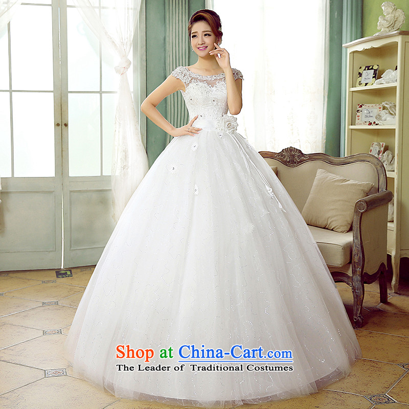 The autumn 2015 new wedding dresses female marriages shoulders Korean fashion diamond lace tie a field to align the shoulder wedding, White XL, hundreds of Ming products , , , shopping on the Internet