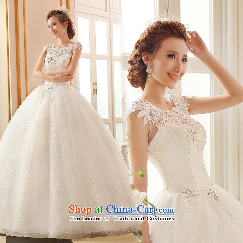 2015 Autumn and winter new wedding dresses marriages shoulders retro lace a shoulder straps to align the Sau San wedding small white tail wedding dresses XXL, Lily (white ball lily) , , , shopping on the Internet
