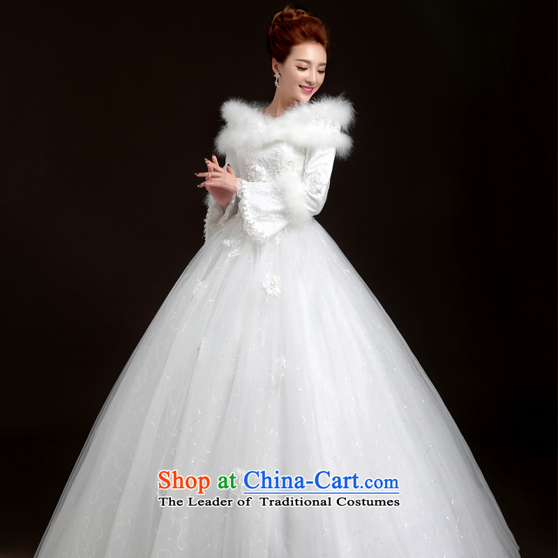 Winter wedding dresses new 2015 winter wedding to align the Korean winter, long-sleeved thick wedding marriages winter) wedding dresses white XXL, Lily Dance (ball lily shopping on the Internet has been pressed.)
