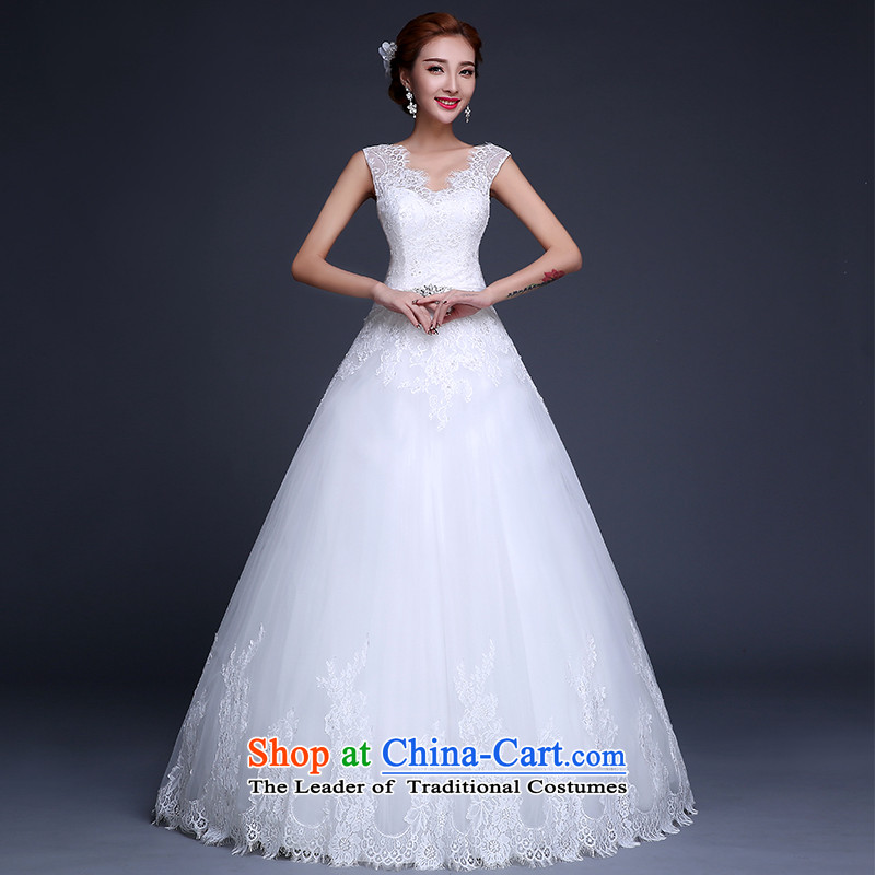 Wedding dresses new 2015 winter stylish Korean shoulders V-Neck marriages to align the wedding code strap Sau San video thin white wedding dresses , L, Lily Dance (ball lily shopping on the Internet has been pressed.)