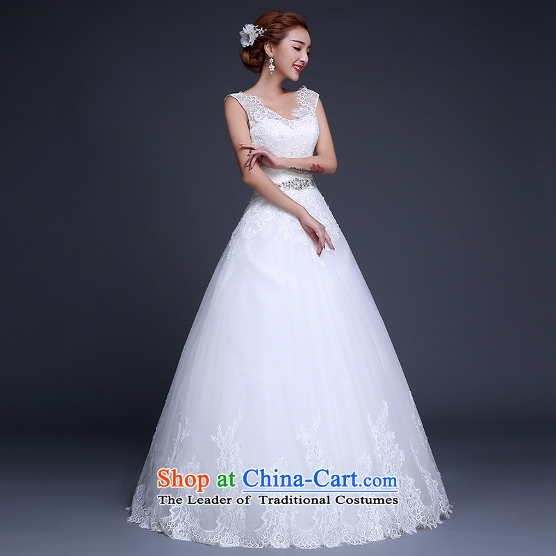Wedding dresses new 2015 winter stylish Korean shoulders V-Neck marriages to align the wedding code strap Sau San video thin white wedding dresses , L, Lily Dance (ball lily shopping on the Internet has been pressed.)
