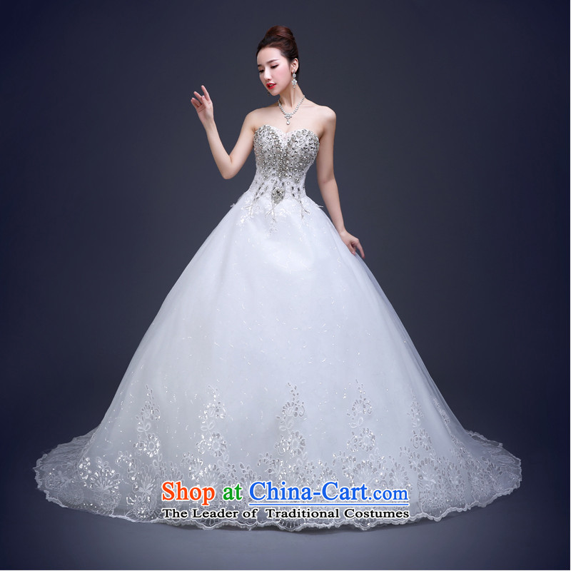 Wedding dresses new 2015 Summer bride wedding long tail larger Sau San Wedding Korean fashion and chest marriage wedding dresses diamond Glass Drill white tailored, Lily Dance (ball lily shopping on the Internet has been pressed.)