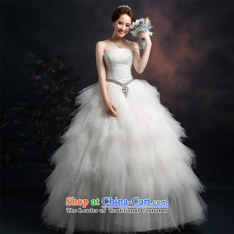 Wedding dresses new 2015 winter stylish bride anointed chest wedding video thin wedding code align to bind with wedding dresses Korean style wedding winter of thick white XXL, Lily Dance (ball lily shopping on the Internet has been pressed.)