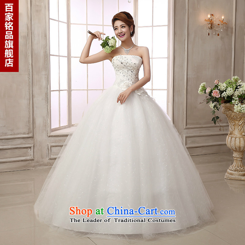 The bride wedding dresses autumn 2015 new stylish Korean Sau San video thin diamond lace straps to align the wedding white S