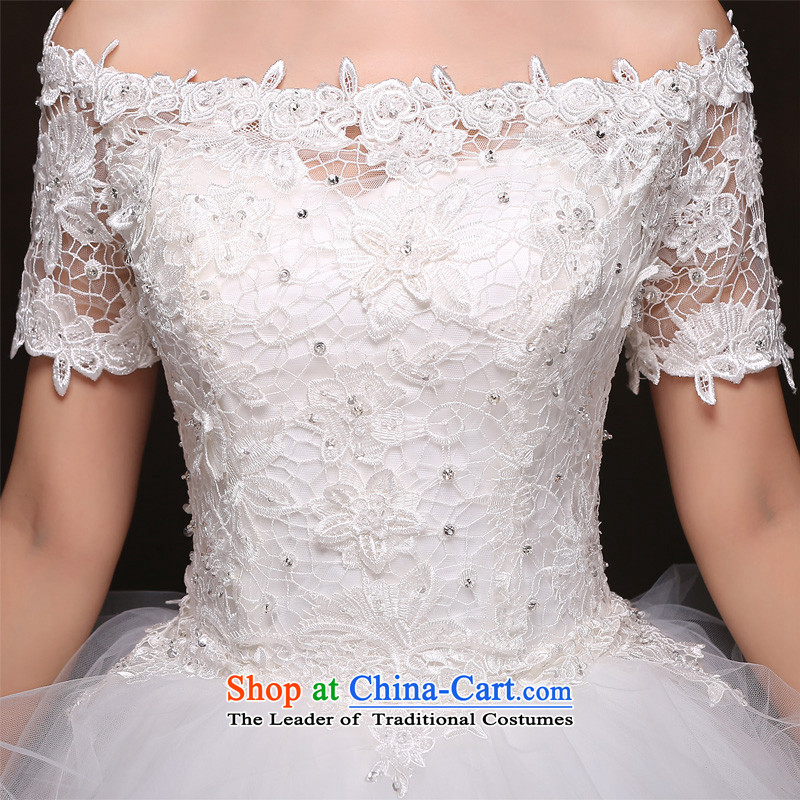 7 color tone won seven new luxury version 2015 lace a shoulder straps align field to the Princess Bride With cuff wedding dresses H058  XXL, White 7 color 7 Tone , , , shopping on the Internet