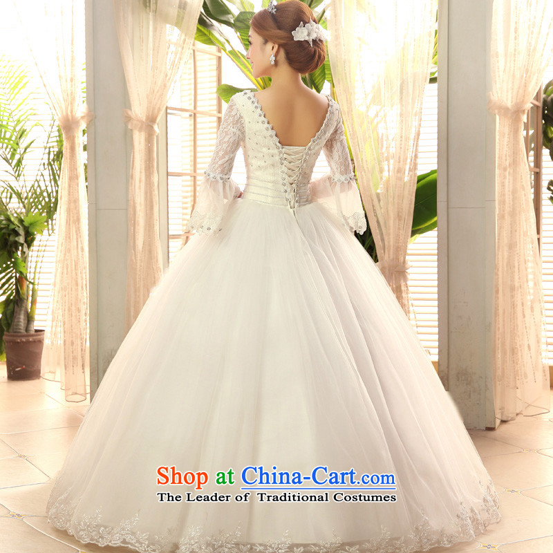 2015 new service-leung won the honor of Princess Bride long-sleeved horn version wedding dress to align the sweet wedding dress White XL, a service-leung , , , shopping on the Internet