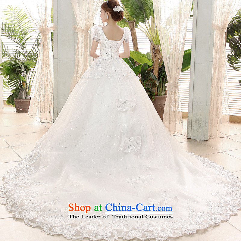 The privilege of serving-leung 2015 new marriages Korean shoulders V-Neck video thin tail wedding dress dresses sweet white 2XL, honor services-leung , , , shopping on the Internet