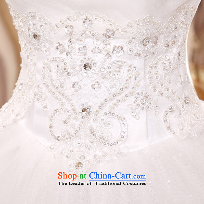 The privilege of serving-leung 2015 new Korean brides wedding dress deep V-Neck shoulders to align the stylish bon bon skirt wedding XXL, white honor services-leung , , , shopping on the Internet