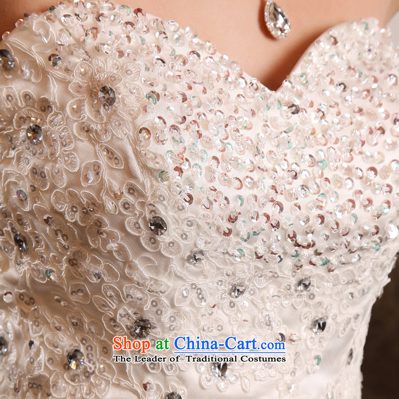 The privilege of serving-leung Korean straps and chest wedding dress to align bon bon diamond wedding dress Sau San New 2015 White -leung to honor, , , , shopping on the Internet