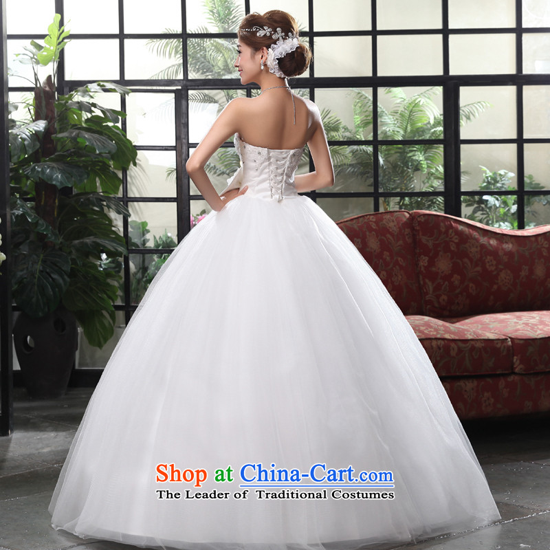 The privilege of serving-leung 2015 new Korean brides wedding dress and stylish chest to align the bow tie princess wedding dress White XL, a service-leung , , , shopping on the Internet