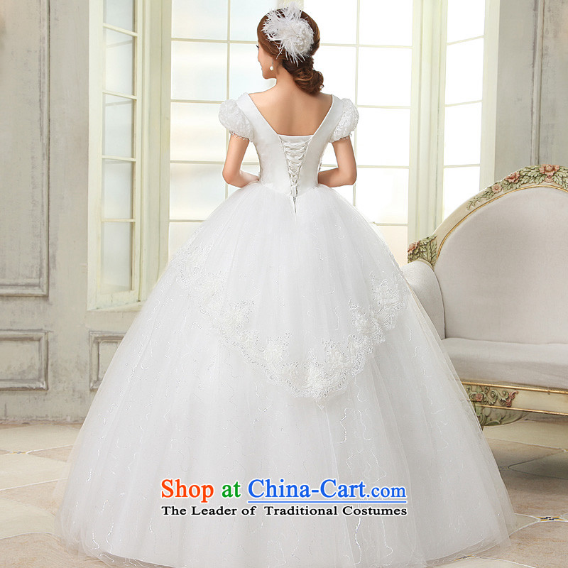 The privilege of serving-leung 2015 new Korean brides wedding dress shoulder shoulders the word bubble to align the Cuff bon bon skirt wedding white S, a service-leung , , , shopping on the Internet