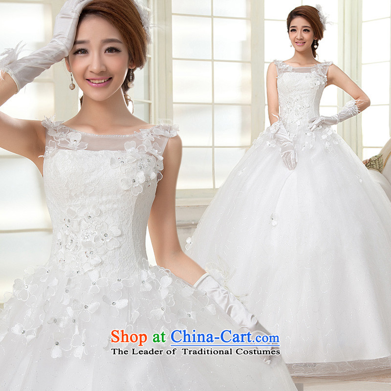 The privilege of serving-leung 2015 new marriages a wedding field to align the shoulder shoulder straps Sau San wedding dress dress white L